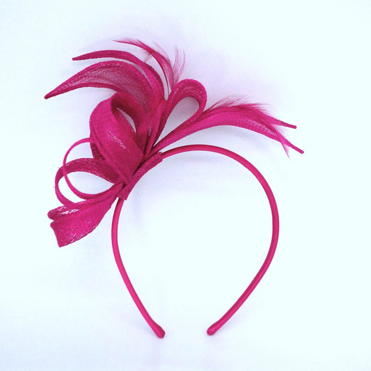 Swirl Looped Feather Sinamay Fascinator Headband