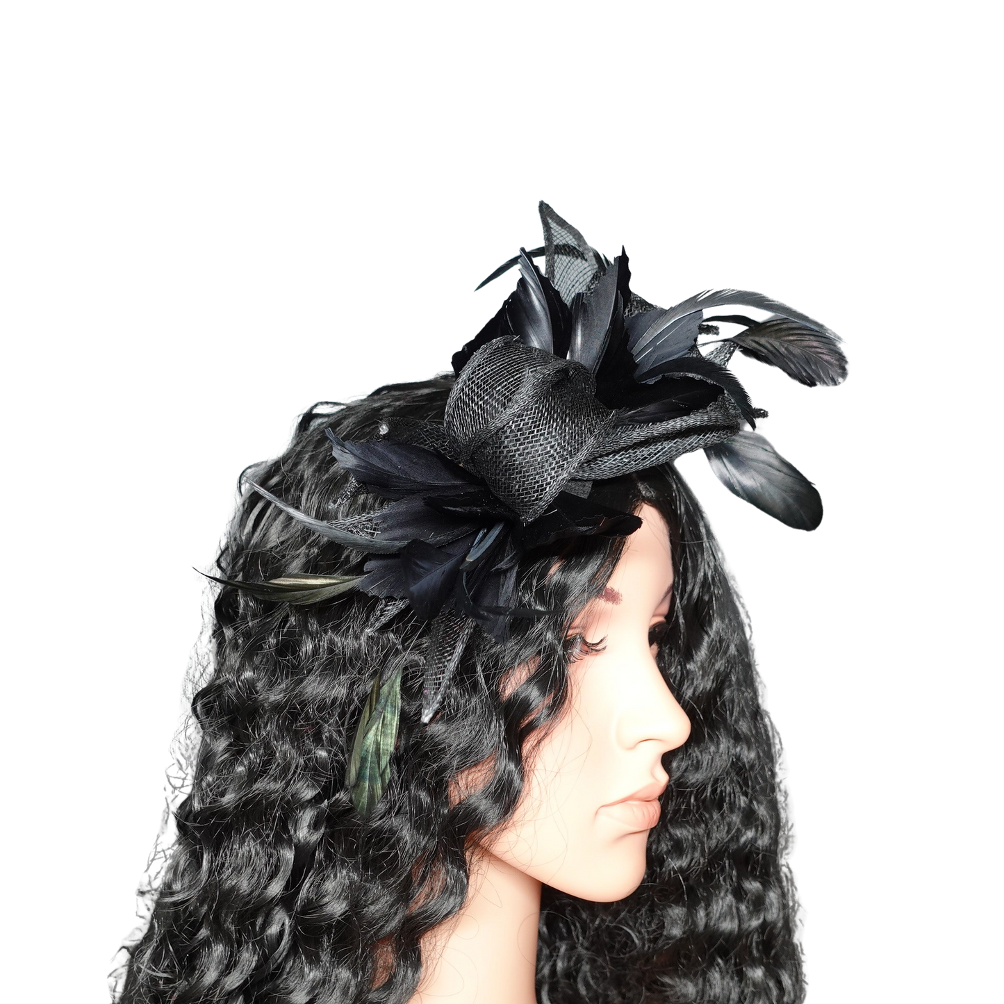 Feather Sinamay Fascinator Hair Clip
