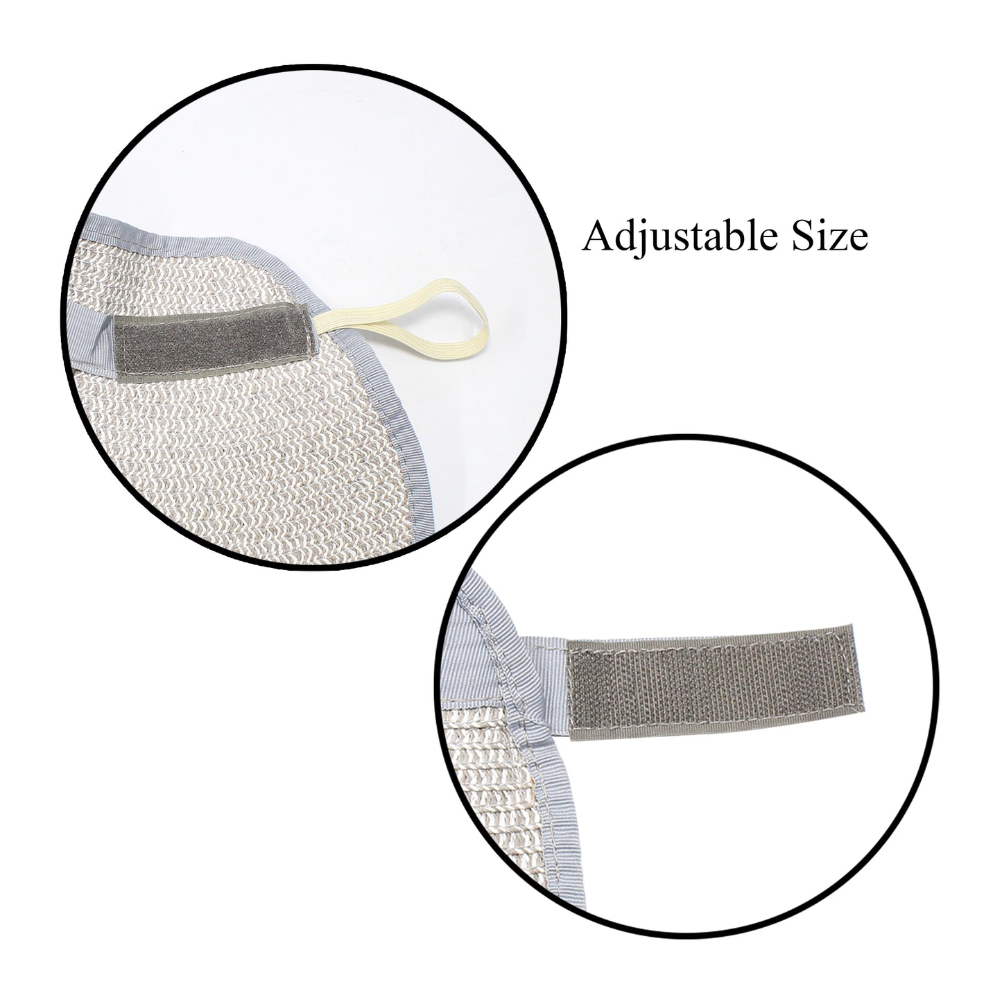 Roll-Up Paper Braid UPF50+ UV Sun Protection Visor with Bound 10 cm peak, Velcro Closure