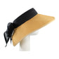 Chiffon Scarf, Bow Paper Braid UPF50+ UV Sun Protection Visor with Bound 13 cm peak, Velcro Closure
