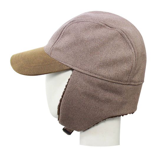 Unisex Weathered Cotton Cap warm light weight polar fleeces lining and ear cover 1161